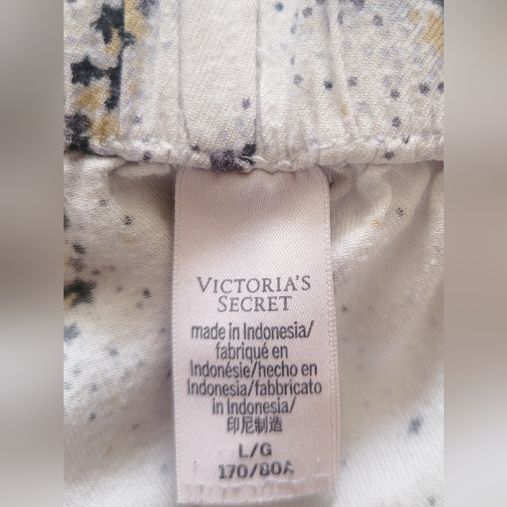 Victoria's Secret Speckled Hearts Flannel Cotton/Modal Pajamas Pants Large - Picture 2 of 16